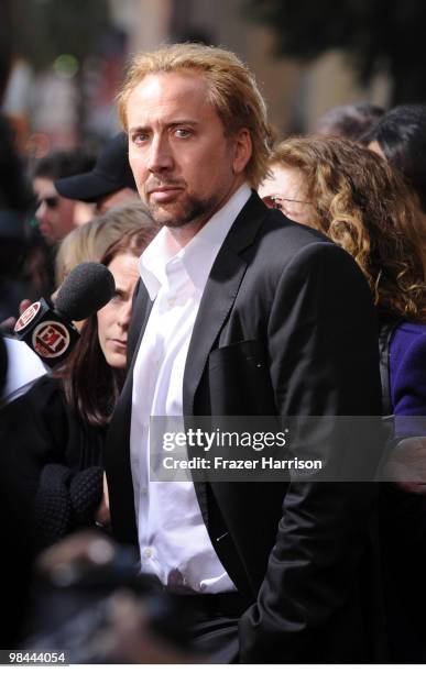 Actor Nicolas Cage arrives at the 'Kick-Ass' premiere held at ArcLight Hollywood on April 13, 2010 in Hollywood, California.