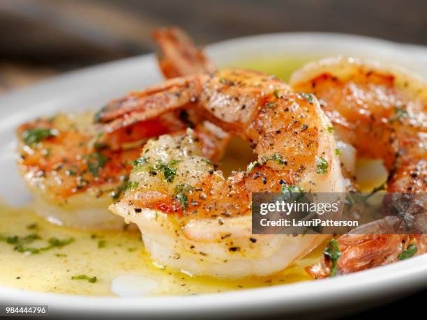 jumbo tiger prawn scampi - tail fluke stock pictures, royalty-free photos & images