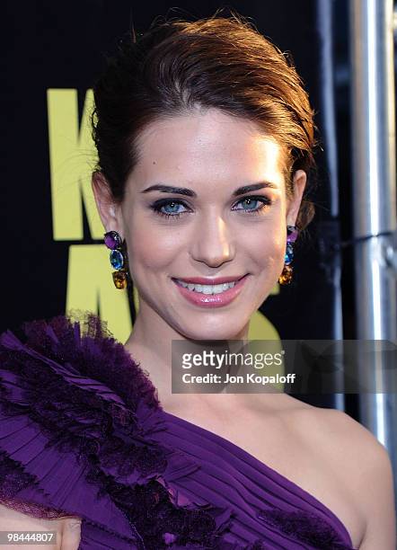 Actress Lyndsy Fonseca arrives to the Los Angeles Premiere "KICK-ASS" at ArcLight Cinemas Cinerama Dome on April 13, 2010 in Hollywood, California.