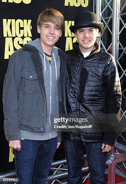 Actors Cole Sprouse and brother Dylan Sprouse arrive to the Los Angeles Premiere "KICK-ASS" at ArcLight Cinemas Cinerama Dome on April 13, 2010 in...