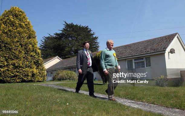 Former Liberal Democrat leader Paddy Ashdown campaigns with Dan Rogerson , Liberal Democrat candidate for North Cornwall, on April 13, 2010 in Rock,...