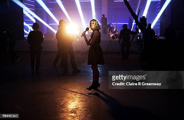 Radio One DJ Edith Bowman hosts a recording of the 'Evo Music Rooms' for Channel 4, in association with Punto Evo, at The Old Sorting Office on April...