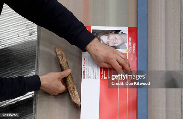 Labour Party free post leaflets are processed at Anton Group Printers on April 13, 2010 in London, United Kingdom. Anton Group Printers who print the...