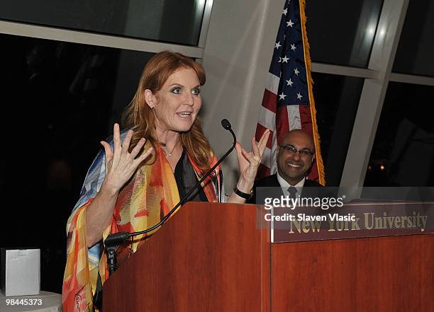 Sarah Ferguson, Duchess of York attends the Miracle Corners of the World Annual Gala dinner celebration at the NYU Africa House - Kimmel Center on...