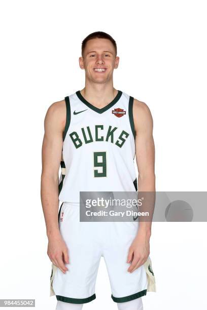 Milwaukee Bucks first-round draft pick Donte DiVincenzo poses for a portrait on June 25, 2018 at the Froedtert & The Medical College of Wisconsin...