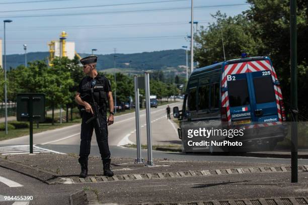 Terrorist Attack at the Air Product Factory in Saint Quentin Fallavier, France, June 26, 2015. The author of the attack Yassin Salhi was arrested by...