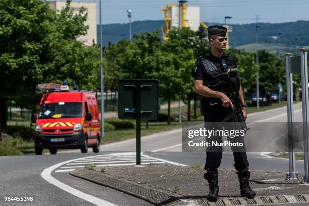 Terrorist Attack at the Air Product Factory in Saint Quentin Fallavier, France, June 26, 2015. The author of the attack Yassin Salhi was arrested by...