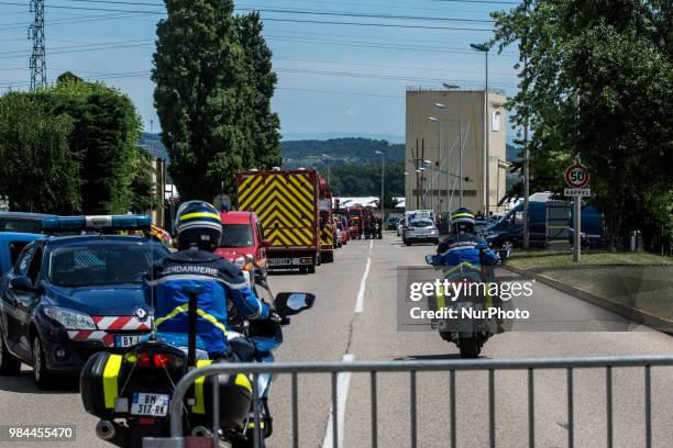 Terrorist Attack at the Air Product Factory in Saint Quentin Fallavier, France, June 26, 2015. The author of the attack Yassin Salhi was arrested by...