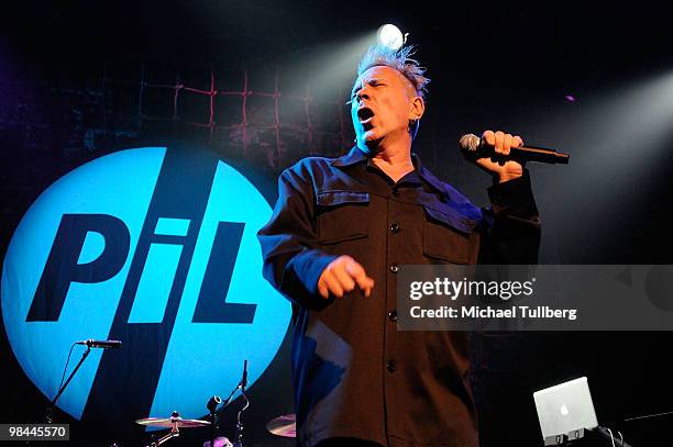 Punk rock icon John Lydon performs with Public Image, Ltd. On the opening night of their 2010 U.S. Tour at Club Nokia on April 13, 2010 in Los...