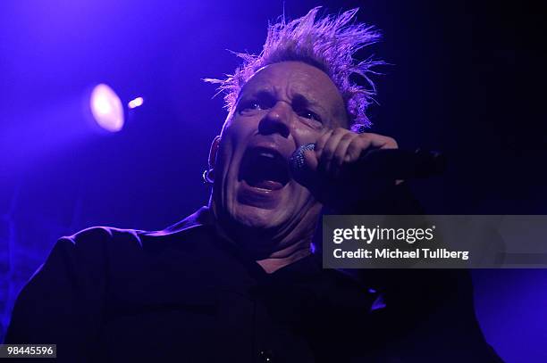 Punk rock icon John Lydon performs with Public Image, Ltd. On the opening night of their 2010 U.S. Tour at Club Nokia on April 13, 2010 in Los...