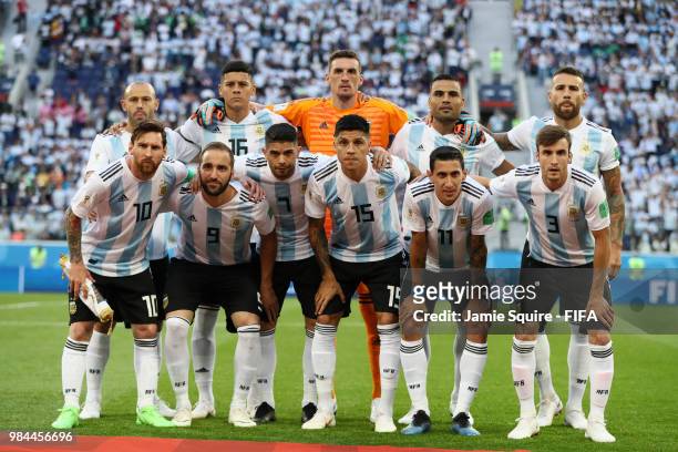 Argentina pose prior to during the 2018 FIFA World Cup Russia group D match between Nigeria and Argentina at Saint Petersburg Stadium on June 26,...