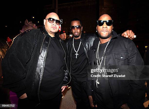 Fat Joe, Sean "Diddy" Combs and Young Jeezy shoots the "Slow Motion" video on April 12, 2010 in New York City.