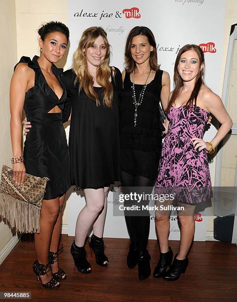 Actress Emmanuelle Chriqui, Alexx Levin-Monkarsh, actress Perrey Reeves and Bari Milken-Bernstein attend the Alexx Jae And Milk FW10 Collection...