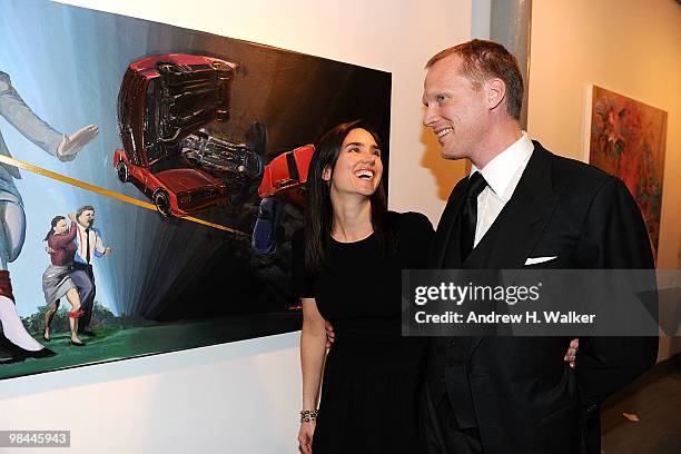 Actors Jennifer Connelly and Paul Bettany attends the 2010 Tribeca Ball at the New York Academy of Art on April 13, 2010 in New York City.