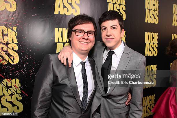 Clark Duke and Christopher Mintz-Plasse at Lionsgate's Los Angeles Premiere of 'Kick Ass' on April 13, 2010 at Arclight Cinerama Dome in Hollywood,...