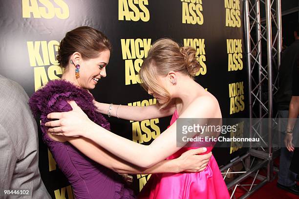 Lyndsy Fonseca and Chloe Moretz at Lionsgate's Los Angeles Premiere of 'Kick Ass' on April 13, 2010 at Arclight Cinerama Dome in Hollywood,...