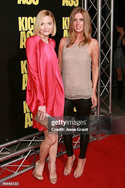 Actress Jaime King and Nicky Hilton arrive to the Los Angeles premiere of 'KICK-ASS' at the Cinerama Dome on April 13, 2010 in Hollywood, California.