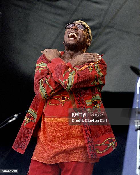 Jimmy Cliff performing at the New Orleans Jazz & Heritage Festival on May 6th, 2000.