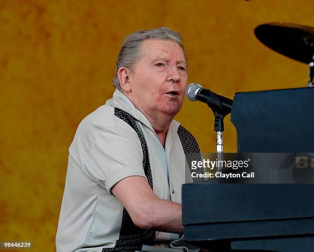 Jerry Lee Lewis performing at the New Orleans Jazz & Heritage Festival on April 29, 2007.
