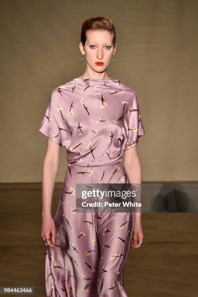 Model walks the runway during the Paul Smith Menswear Spring/Summer 2019 show as part of Paris Fashion Week on June 24, 2018 in Paris, France.