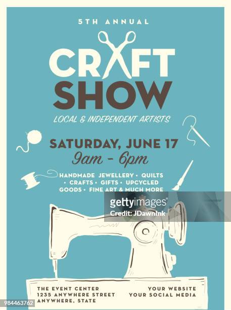 craft show and sale poster advertisement design template - craft stock illustrations