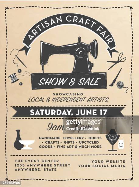 craft show and sale poster advertisement design template - craft show stock illustrations