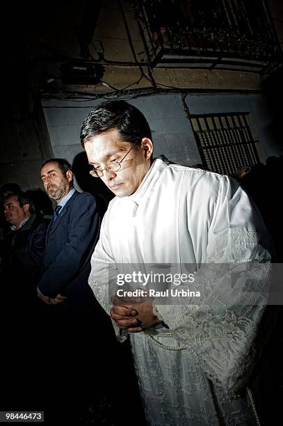 Penitents of the brotherhood of Poor Jesus take part in a voyage through the streets during Holy Week on April 2, 2010 in Madrid, Spain.