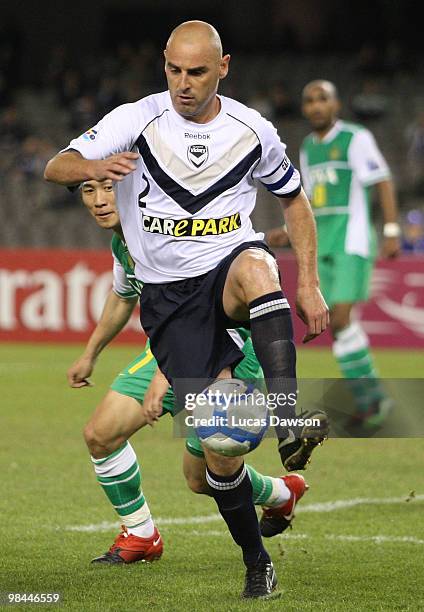 Kevin Muscat of the Victory controls the ball during the AFC Champions League group E match between Melbourne Victory and Beijing at Etihad Stadium...