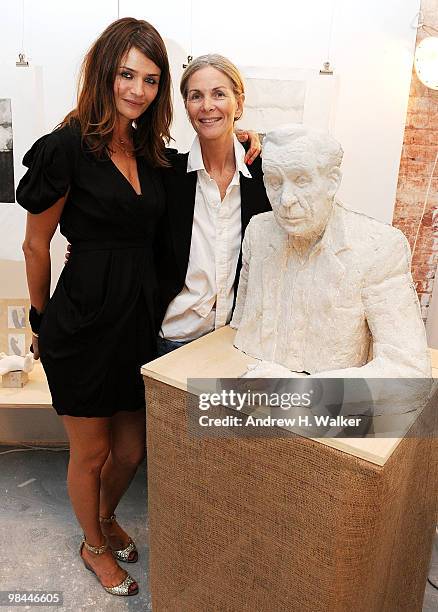 Helena Christensen and artist Lisbeth McCoy attend the 2010 Tribeca Ball at the New York Academy of Art on April 13, 2010 in New York City.