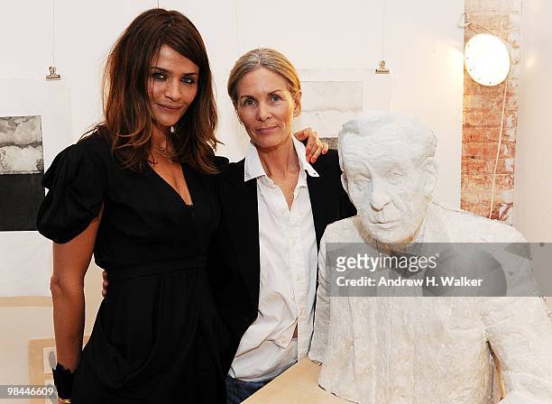 Helena Christensen and artist Lisbeth McCoy attend the 2010 Tribeca Ball at the New York Academy of Art on April 13, 2010 in New York City.