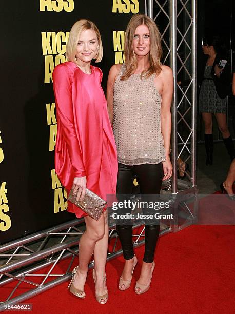 Actress Jaime King and Nicky Hilton arrive to the Los Angeles premiere of 'KICK-ASS' at the Cinerama Dome on April 13, 2010 in Hollywood, California.