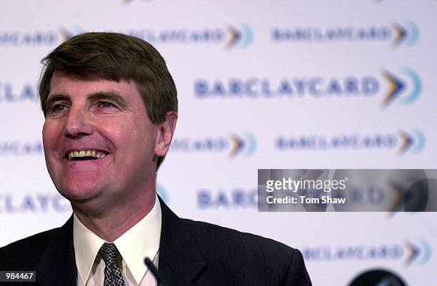 Chief Executive of Barclaycard, Bob Potts announces that the new sponsors are to be Barclaycard at a press conference at the Marriott Hotel, London....