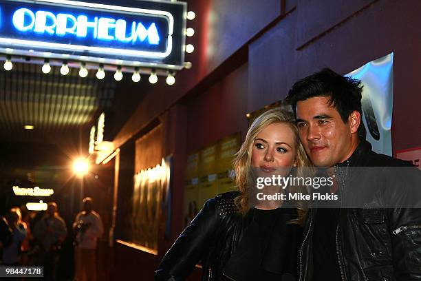 Jessica Marais and James Stewart attend the premiere of "Accidents Happen" at The Cremorne Orpheum on April 14, 2010 in Sydney, Australia.