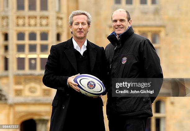 Bruce Craig Bath Rugby's new owner and Nick Blofeld CEO at a press conference today to unveil Farleigh House, on the outskirts of Bath, as the club's...