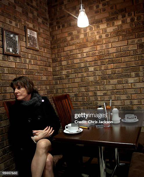 Esther Rantzen takes a break in a cafe as she campaigns as an independant candidate for Luton South on April 14, 2010 in Luton, England. Esther...