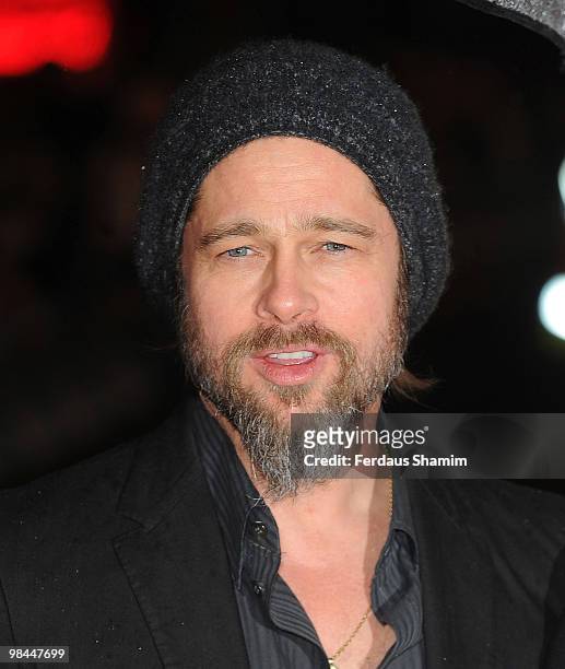 Brad Pitt attends the UK Film Premiere of 'Kick Ass' at Empire Leicester Square on March 22, 2010 in London, England.