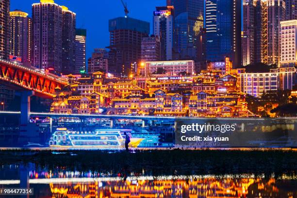 hongya cave (hongyadong) at night,chongqing,china - chongqing hongyadong stock pictures, royalty-free photos & images