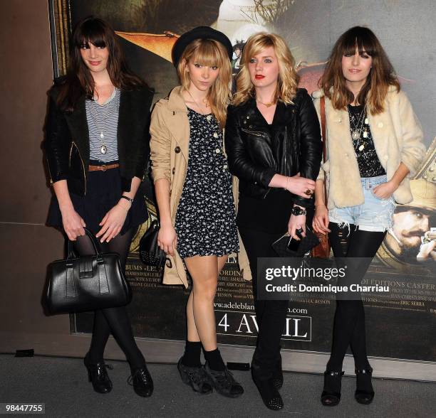 The Plasticine attend the premiere of the Luc Besson's film 'Les Aventures Extraordinaires d'Adele Blanc-Sec' at Cinema UGC Normandie on April 12,...