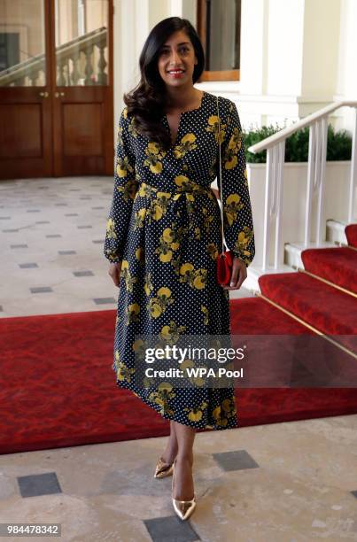 Tina Daheley arrives to attend the Queen's Young Leaders Awards ceremony hosted by Britain's Queen Elizabeth II and Prince Harry, Duke of Sussex and...