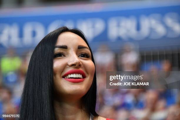 Supporter poses ahead of the Russia 2018 World Cup Group D football match between Iceland and Croatia at the Rostov Arena in Rostov-On-Don on June...