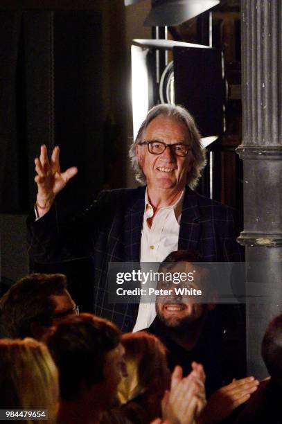 Fashion designer Paul Smith walks the runway during the Paul Smith Menswear Spring/Summer 2019 show as part of Paris Fashion Week on June 24, 2018 in...