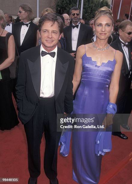 Actor Michael J. Fox and actress Tracy Pollan attend the 49th Annual Primetime Emmy Awards on September 14, 1997 at Pasadena Civic Auditorium in...