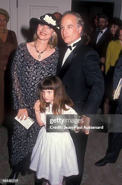 Richard Dreyfuss, wife Jeramie Rain and daughter in Beverly Hills circa 1993