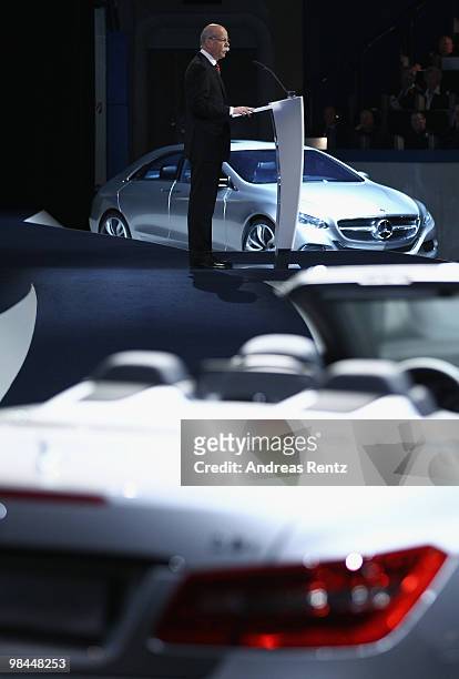 Dieter Zetsche, CEO of Daimler AG, speaks at the company's annual shareholder's meeting at Messe Berlin on April 14, 2010 in Berlin, Germany. Zetsche...