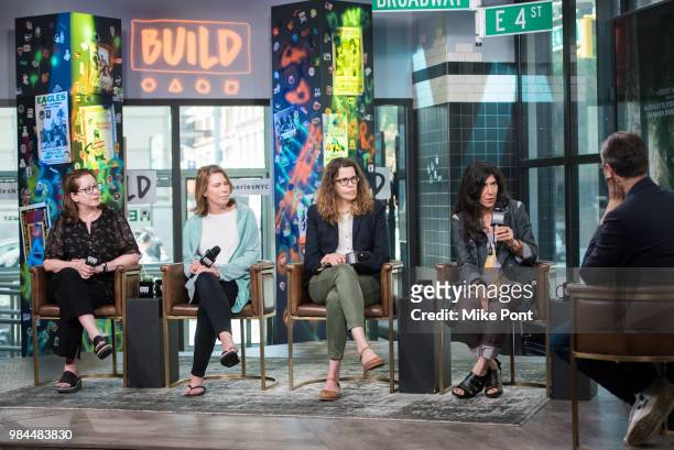 Anne Harrison, Linda Reisman, Anne Rosellini, Debra Granik visit Build Series to discuss "Leave No Trace" at Build Studio on June 26, 2018 in New...