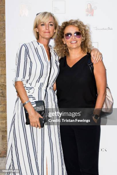 Jane Moore and Nadia Sawalha attend a party to launch Andrea McLean's new book "Confessions of a Menopausal Woman" at Devonshire Club on June 26,...