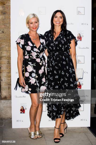 Denise Van Outen and Christine Lampard attend a party to launch Andrea McLean's new book "Confessions of a Menopausal Woman" at Devonshire Club on...