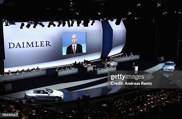 Dieter Zetsche, CEO of Daimler AG, speaks at the company's annual shareholder's meeting at Messe Berlin on April 14, 2010 in Berlin, Germany. Zetsche...