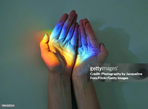 catch a rainbow - light hands bildbanksfoton och bilder