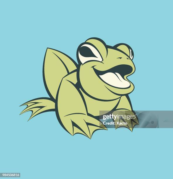 happy frog - frog jumping stock illustrations